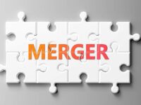 Merger complex like a puzzle - pictured as word Merger on a puzzle pieces to show that Merger can be difficult and needs cooperating pieces that fit together, 3d illustration