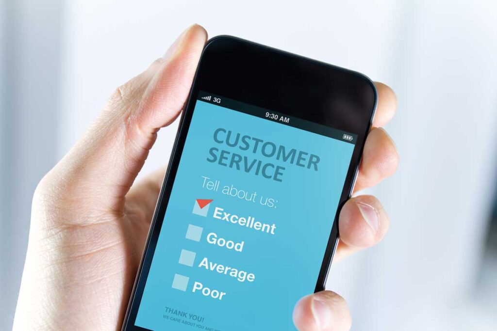 customer service rating on cell phone