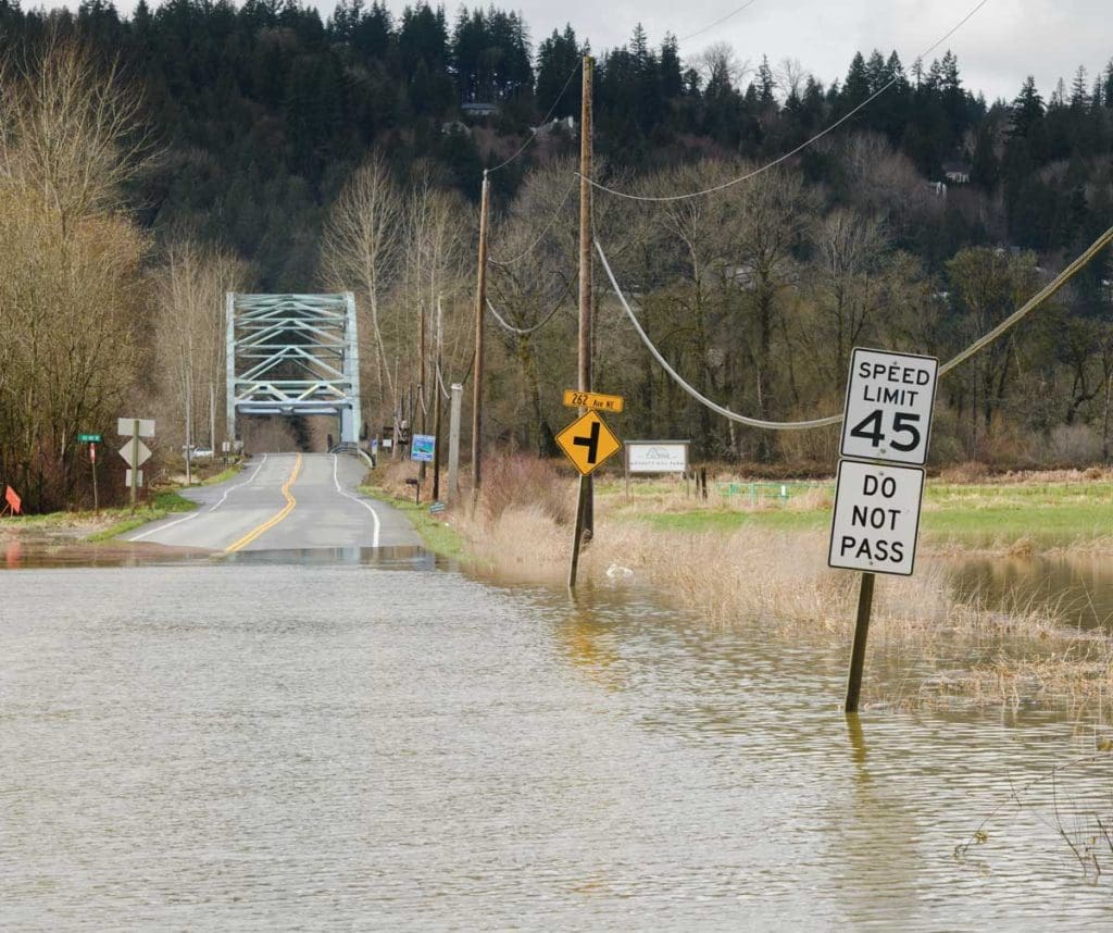 flooded road